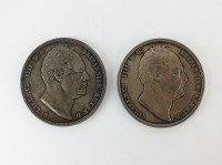 Lot 451 - Two William IV half crowns, dated 1834, W.W in...