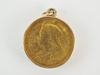 Lot 485 - A Victoria Old Head sovereign, dated 1893,...