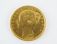 Lot 524 - A Victoria young head sovereign, dated 1872,...