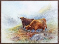 Lot 14 - Harry Stinton: a painting of two Highland...