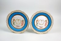 Lot 80 - A set of twelve Sevres porcelain cabinet...