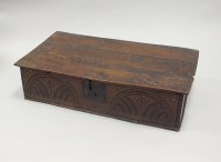 Lot 87 - An oak deed or bible box late 17th/early 18th...