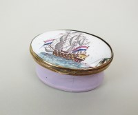 Lot 99 - An enamel snuff box, 19th century, of waisted...