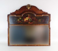 Lot 113 - A George I style walnut framed wall mirror,...