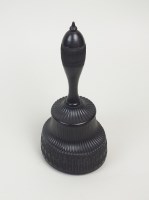 Lot 129 - A Victorian ebonised large seal, the turned...