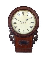 Lot 146 - A Victorian mahogany drop dial wall clock, mid...