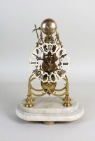 Lot 157 - A late Victorian skeleton clock, 19th century,...