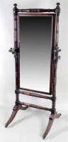 Lot 186 - A late Regency mahogany cheval mirror, early...