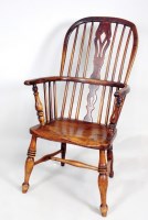 Lot 205 - An ash and elm Windsor armchair, Yorkshire or...