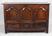 Lot 230 - A joined oak mule chest, first half 18th...