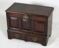 Lot 233 - A George III oak coffor bach, the rectangular...