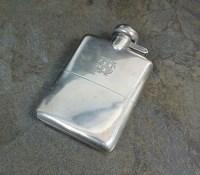 Lot 24 - A silver hip flask, A J Zimmerman, Birmingham...