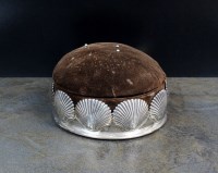 Lot 25 - A Victorian silver mounted pin cushion box,...