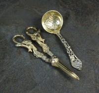 Lot 42 - A pair of silver gilt grape scissors, F & Son...