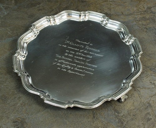 Lot 47 - A silver presentation salver, George Tarratt...
