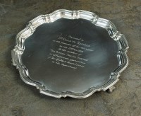 Lot 47 - A silver presentation salver, George Tarratt...