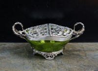 Lot 53 - An Edwardian silver mounted bon bon dish,...