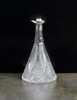 Lot 54 - A Victorian silver mounted glass decanter,...