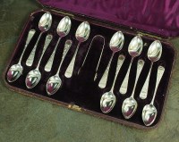 Lot 63 - A Victorian cased set of twelve silver...