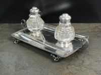 Lot 66 - A George III silver ink stand, Daniel Smith &...