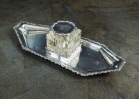 Lot 69 - A Victorian silver ink stand, Holland,...