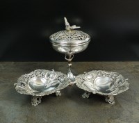 Lot 88 - A silver pedestal pot pourri bowl, makers mark...