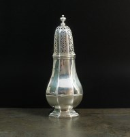 Lot 96 - A silver sugar caster, Thomas Bradbury & Sons...