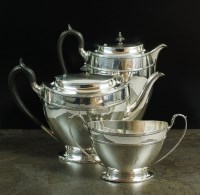 Lot 130 - An Edwardian three piece silver tea service,...