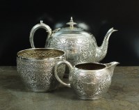 Lot 131 - A Victorian Scottish three piece silver tea...