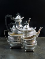 Lot 132 - A matched Edwardian four piece silver tea and...