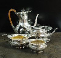 Lot 138 - A Victorian matched four piece silver tea and...