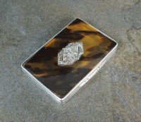 Lot 158 - A silver and tortoiseshell box, import marks...