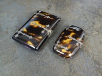 Lot 162 - A tortoiseshell mounted purse and card case,...