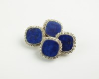 Lot 184 - A pair of lapis lazuli cufflinks, each...