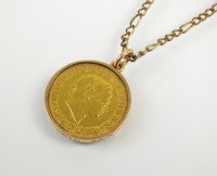 Lot 198 - A George III sovereign pendant, dated 1817,...