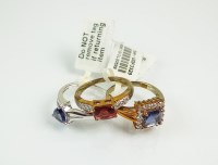 Lot 219 - A 9ct white gold single stone iolite ring,...