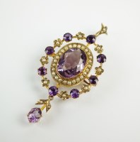 Lot 228 - An early 20th century amethyst and split seed...