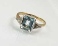 Lot 239 - An aquamarine and diamond set ring, designed...