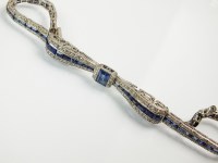 Lot 245 - An Art Deco sapphire and diamond bracelet,...