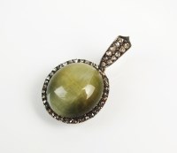 Lot 262 - A 19th century cats eye quartz and rose cut...