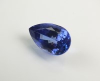 Lot 267 - An unmounted pear cut tanzanite, with...