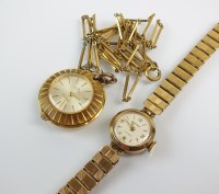 Lot 318 - A Lady's 9ct gold Netex bracelet watch, the...