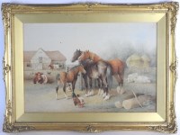 Lot 358 - Frederick E Valter (1850-1930) Farmyard scene...