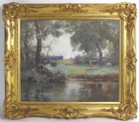 Lot 362 - Albert Brockbank (1862-1958) The Pond, signed...