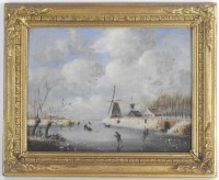 Lot 405 - Dutch school, late 19th century, Winter...