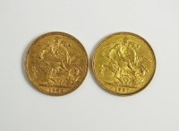 Lot 456 - Two Victoria Jubilee head sovereigns, dated...