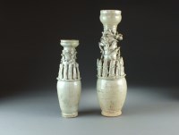 Lot 8 - Two Chinese qingbai-type pottery vases,...