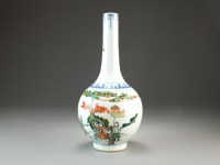 Lot 56 - A Chinese famille verte bottle vase, Kangxi...