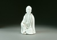 Lot 73 - A Chinese blanc-de-chine figure of Damo, 19th...