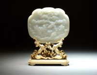 Lot 98 - A Chinese nephrite jade panel, Qing Dynasty,...